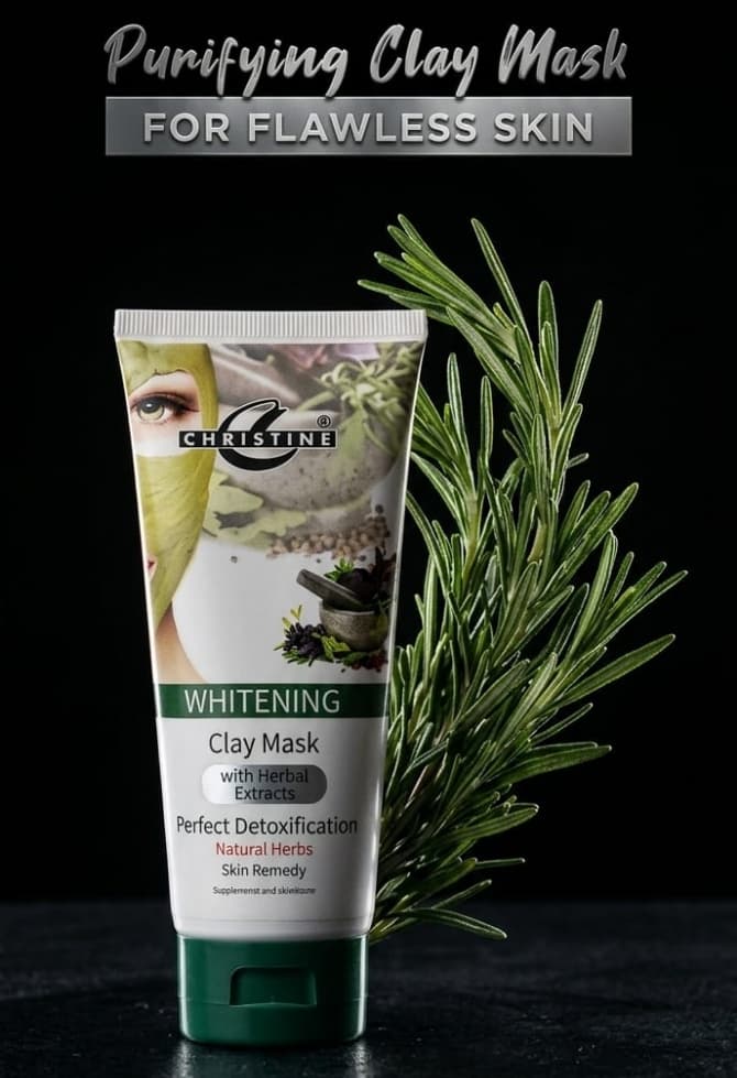 Christine Whitening Clay Mask Tube (Herbal Extracts)