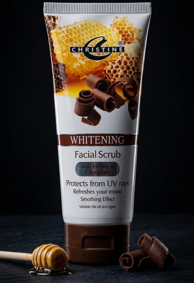 Christine Whitening Scrub Tube (Honey & Chocolate)