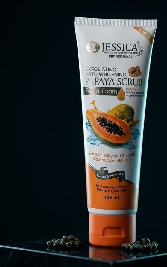 Jessica Exfoliating with whitening papaya scrub face wash