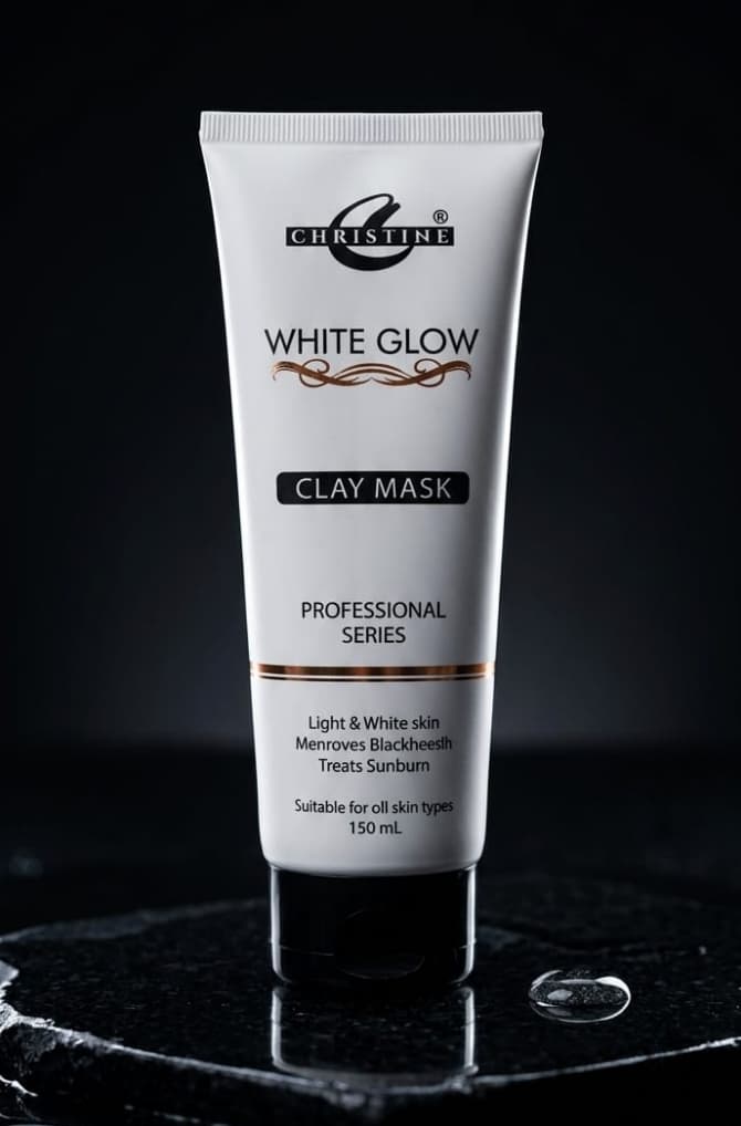 Christine white glow clay mask tube